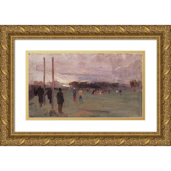 Arthur Streeton 24x15 Gold Ornate Framed and Double Matted Museum Art Print Titled - The National Game (1889)