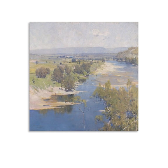 Arthur Streeton The Purple Noon's Transparent Might Poster Canvas Wall Art Poster Decorative Bedroom Modern Home Print Picture Artworks Posters 20x20inch(50x50cm)