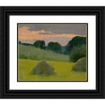thumbnail image 1 of Arthur Wesley Dow 17x15 Black Ornate Wood Framed Double Matted Museum Art Print Titled - Haystacks (1899), 1 of 5