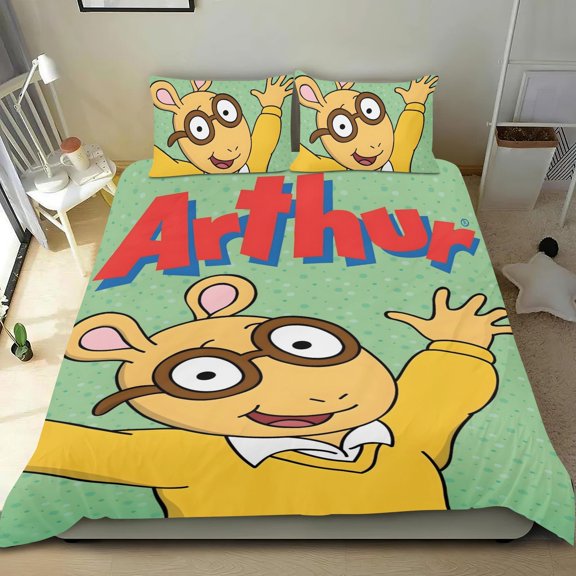 Arthur-themed Bed Sheet Set Three Piece Set Comfortable And Skin Friendly Unique Design Home Decor Gifts For Family Friends fans36x75Inches90cm*190cm