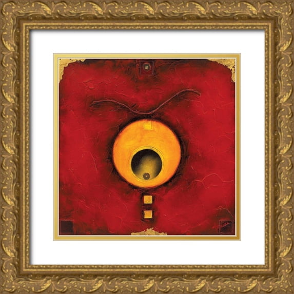 Arthure 15x15 Gold Ornate Wood Framed with Double Matting Museum Art Print Titled - La pierre gravee