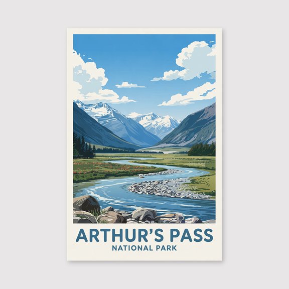 Arthurs Pass National Park Travel Print Canvas Wall Art, Arthurs Pass National Park Wall Hanging Home decor Arthurs Pass Park Canvas Art, -1WN4515