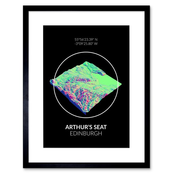 Arthurs Seat Edinburgh Scotland Scottish Topography Mountain Framed Art Print