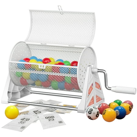 ArtiSpin White Raffle Drum – Upgraded Ticket Spinner with Ball Bearing, Durable Metal Raffle Wheel, Large Capacity, Easy Access, Detachable Design
