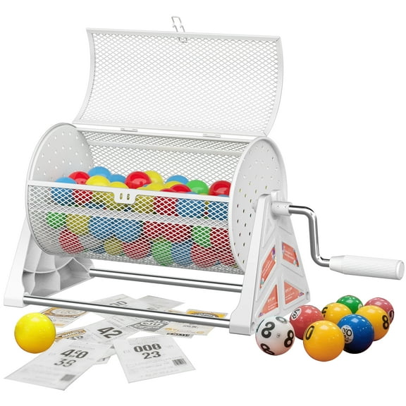 ArtiSpin White Raffle Drum – Upgraded Ticket Spinner with Ball Bearing, Durable Metal Raffle Wheel, Large Capacity, Easy Access, Detachable Design