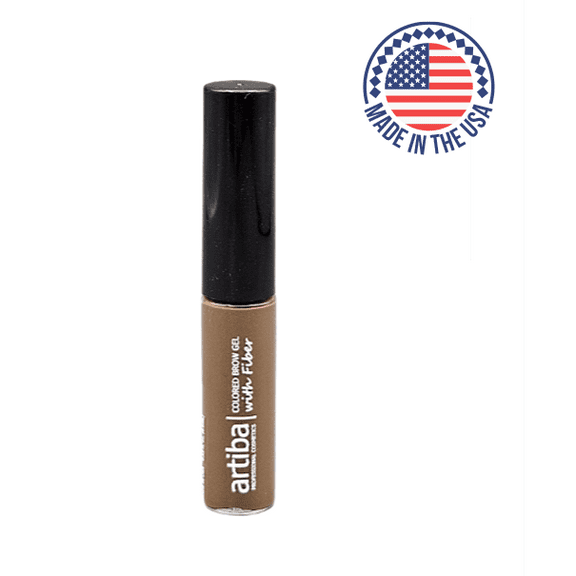 Artiba® Colored/Tinted Eyebrow Gel with Fiber MADE IN USA - Medium Brown