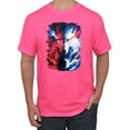 thumbnail image 1 of Artic Wolf Light Dark Good Bad Moon | Mens Animal Lover Graphic T-Shirt, Neon Pink, 2XL, 1 of 4