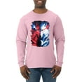 thumbnail image 1 of Artic Wolf Light Dark Good Bad Moon | Mens Animal Lover Long Sleeve T-Shirt, Light Pink, Medium, 1 of 4
