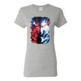 thumbnail image 1 of Artic Wolf Light Dark Good Bad Moon | Womens Animal Lover Graphic T-Shirt, Heather Grey, 2XL, 1 of 4