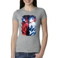 thumbnail image 1 of Artic Wolf Light Dark Good Bad Moon | Womens Animal Lover Slim Fit Junior Tee, Heather Grey, Large, 1 of 4