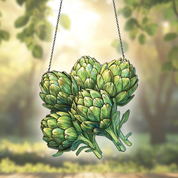 Artichoke Acrylic Suncatcher Window Hanging, Artichoke Ornaments, Artichoke Decor, Artichoke Gifts For Women Men, Gift For Artichoke Lovers