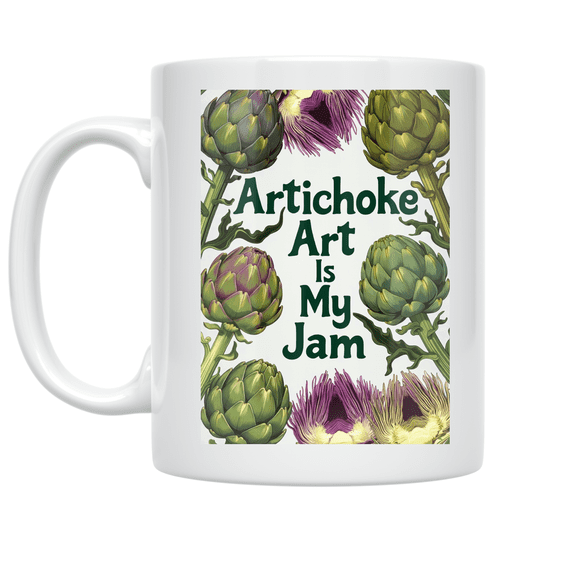 Artichoke Art Is My Jam - Plant Enthusiast - 11 oz Ceramic Coffee Mug