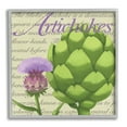 thumbnail image 1 of Artichoke Blooming Florals Green Vegetable Traditional Script Botanical & Floral Framed Art Print Wall Art, 17x17, 1 of 6