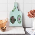 thumbnail image 1 of Artichoke Cutting Board, Vegetables from Various Angles Agriculture Diet Food Watercolor Set, Tempered Glass Cutting and Serving Board, Wine Bottle Shape, Magenta and Fern Green, by Ambesonne, 1 of 1