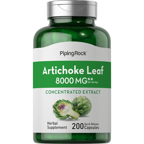 Artichoke Extract 8000mg | 200 Capsules | Herbal Supplement | Gluten Free, Non-GMO | by Piping Rock