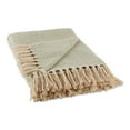 thumbnail image 1 of Artichoke Green Handloom Chevron Cotton Throw with fringe 50x60, 1 of 3