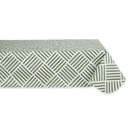 Artichoke Green Grid Vinyl Tablecloth 60x102