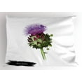 thumbnail image 1 of Artichoke Pillow Sham Blooming Cardunculus Hand Drawn Organic Food Art Illustration Print, Decorative Standard Size Printed Pillowcase, 26 X 20 Inches, Violet and Fern Green, by Ambesonne, 1 of 2