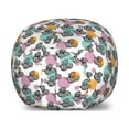 thumbnail image 1 of Artichoke Storage Toy Bag Chair, Vintage Inspired Dotted Backdrop with Black and White Artichokes, Stuffed Animal Organizer Washable Bag, Large Size, Turquoise Apricot, by Ambesonne, 1 of 3