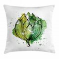thumbnail image 1 of Artichoke Throw Pillow Cushion Cover, Abstract Style Cardunculus Drawn by Hand Harvest Vivid Color, Decorative Square Accent Pillow Case, 16 X 16 Inches, Hunter Green and Lime Green, by Ambesonne, 1 of 2