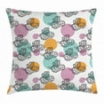 thumbnail image 1 of Artichoke Throw Pillow Cushion Cover, Vintage Inspired Dotted Backdrop with Black and White Artichokes, Decorative Square Accent Pillow Case, 24 X 24 Inches, Lilac Apricot and Turquoise, by Ambesonne, 1 of 2