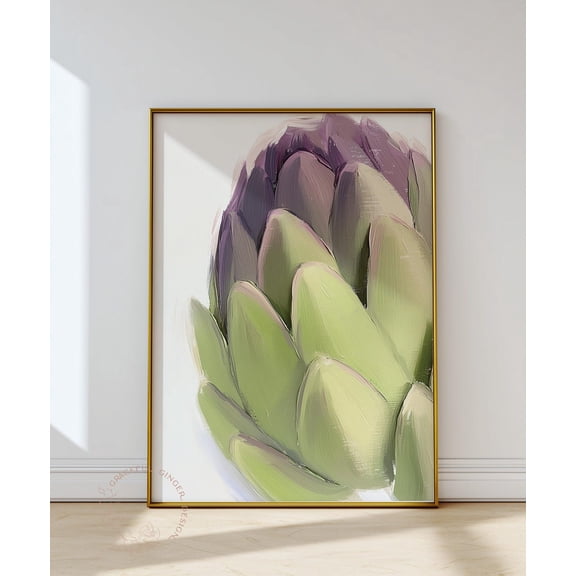 Artichoke Wall Art, Green Kitchen Vegetable Print, Still Life Home Decor UNFRAMED Poster, Wall Art for Decor, Present, 16x24