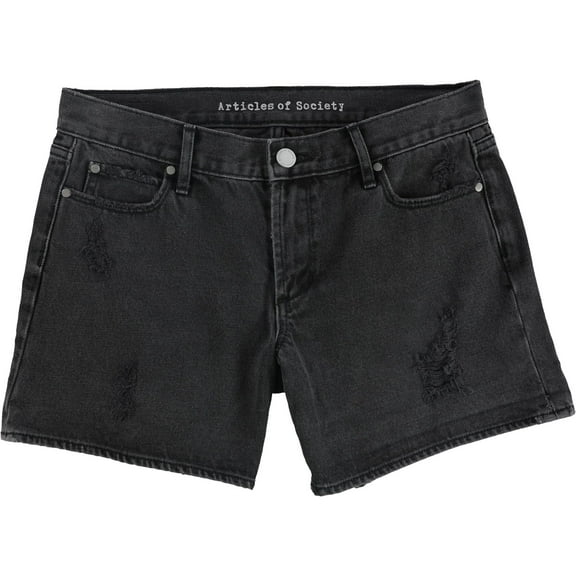 Articles of Society Womens Behy Casual Denim Shorts, Black, 30