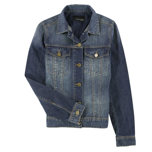 Articles of Society Womens Button Front Jean Jacket, Blue, Small