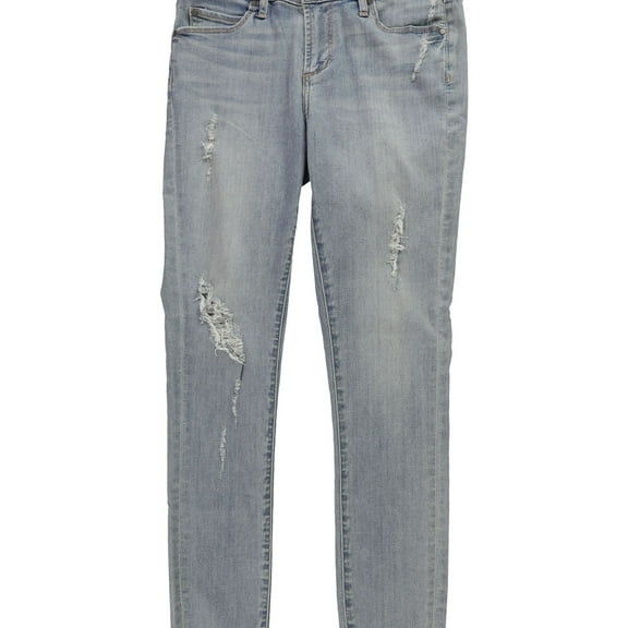 Articles of Society Womens Carly Raw Hem Cropped Jeans, Blue, 28