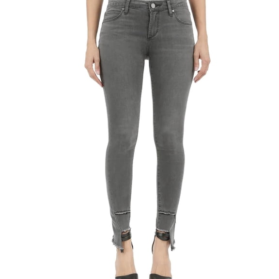 Articles of Society Womens Carly Step-Hem Cropped Jeans, Grey, 27