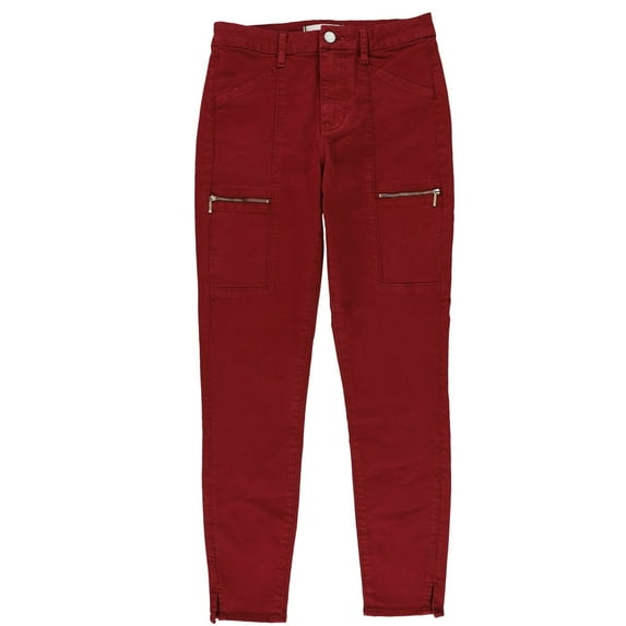 Articles of Society Womens Carlyon High Rise Straight Leg Jeans, Red, 29