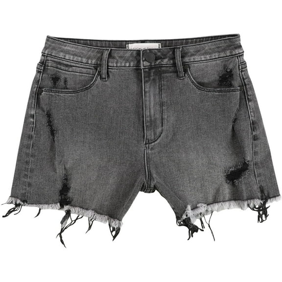 Articles of Society Womens Distressed Casual Denim Shorts, Grey, 26
