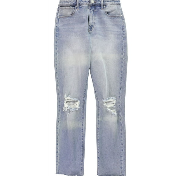 Articles of Society Womens Distressed Straight Leg Jeans, Blue, 26