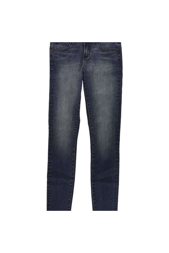 Womens Frayed Hem Skinny Fit Jeans, Blue, Juniors, 3