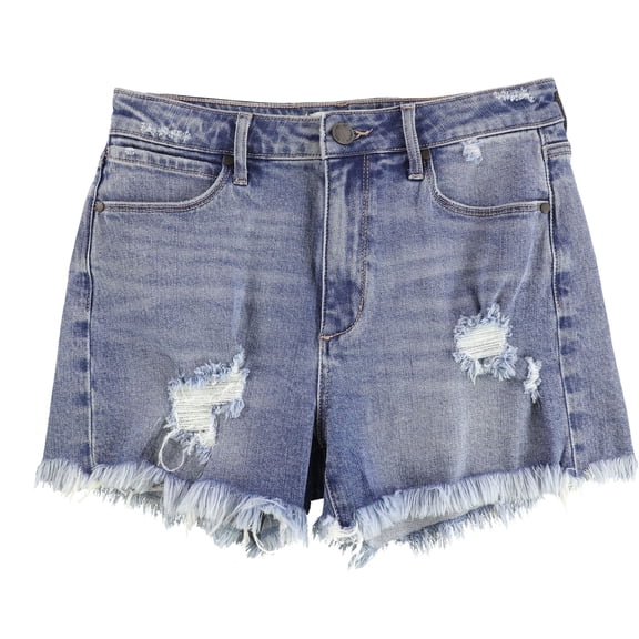 Articles of Society Womens Fringe Casual Denim Shorts, Blue, 26