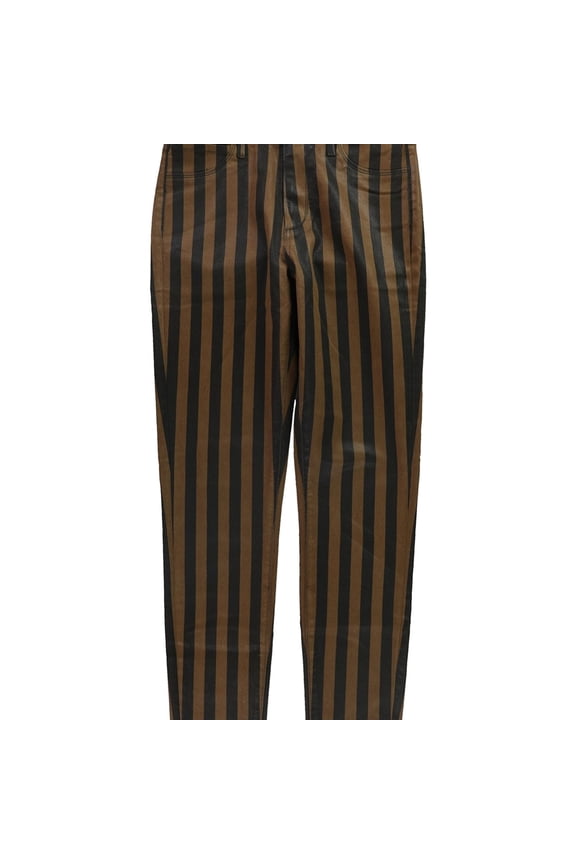 Womens Heather Coated High Rise Stretch Jeans, Brown, 27