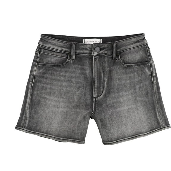 Articles of Society Womens High Rise Casual Denim Shorts, Grey, 26
