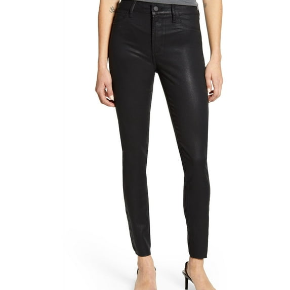 Articles of Society Womens High-Rise Cut-Hem Skinny Fit Jeans, Black, 26