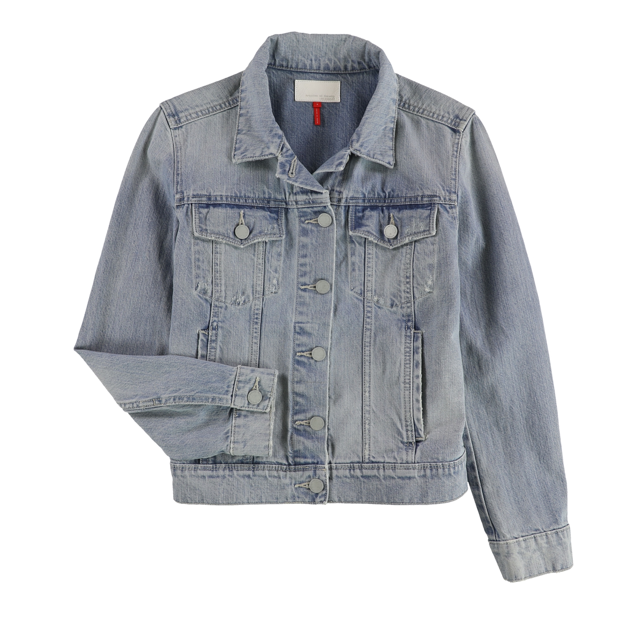 Articles of Society Mens Jackson Jean Jacket, Grey, Medium