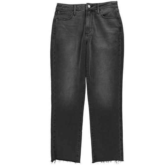 Articles of Society Womens Kate Straight Leg Cropped Jeans, Black, 27