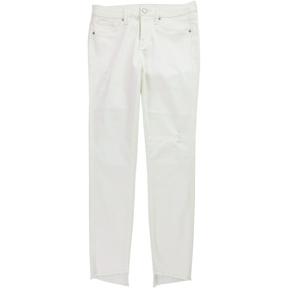 Articles of Society Womens Lucy Step Hem Skinny Fit Jeans, White, 28
