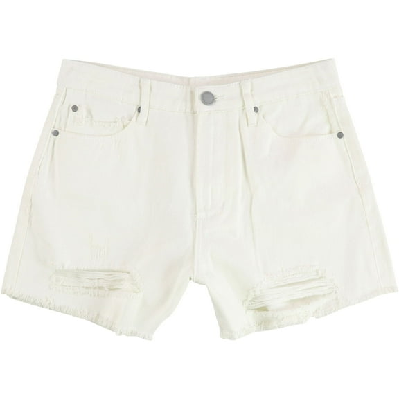 Articles of Society Womens Meredith Hi Rise Casual Denim Shorts, Off-White, 26
