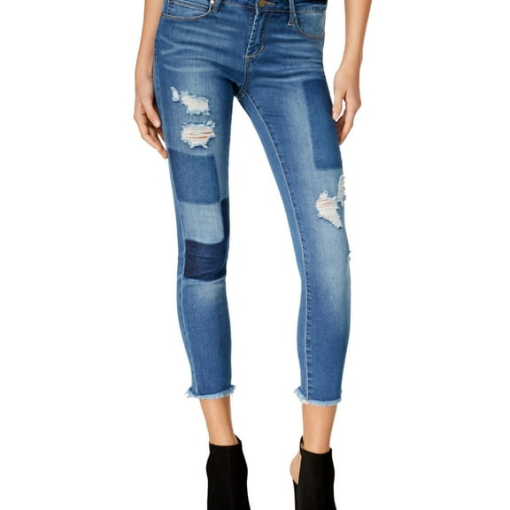 Articles of Society Womens Patchwork Skinny Fit Jeans, Blue, 27