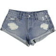 thumbnail image 1 of Articles of Society Womens Rolled Up Boyfriend Casual Denim Shorts, Blue, 26, 1 of 2
