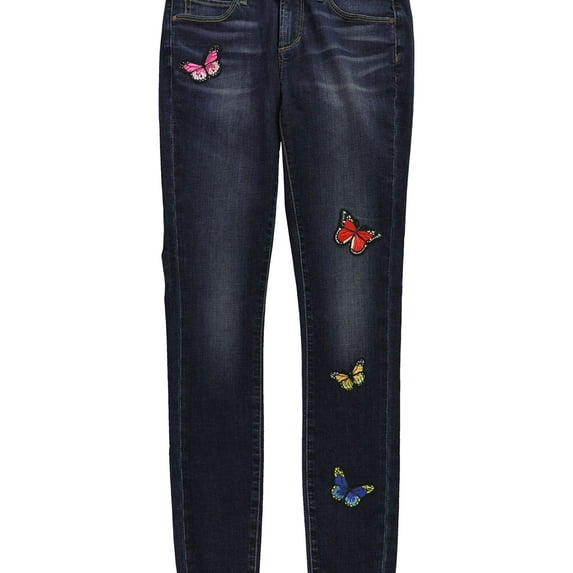 Articles of Society Womens Sarah Butterfly Skinny Fit Jeans, Blue, 27