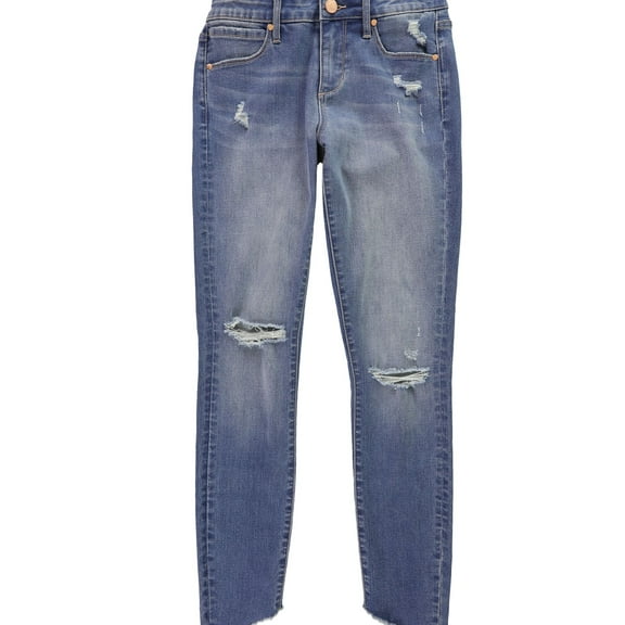 Articles of Society Womens Step Hem Cropped Jeans, Blue, 26
