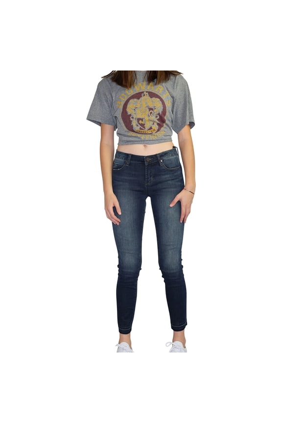 Womens Super-Soft Released Hem Cropped Jeans, Blue, 25