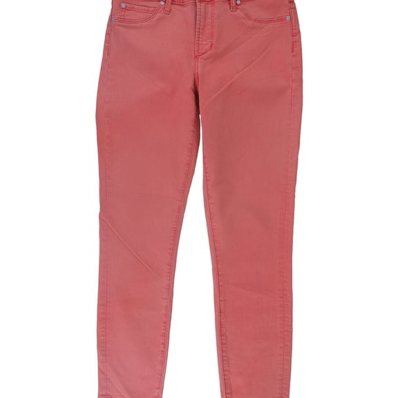 Articles of Society Womens Super-Soft Released-Hem Cropped Jeans, Red, 32