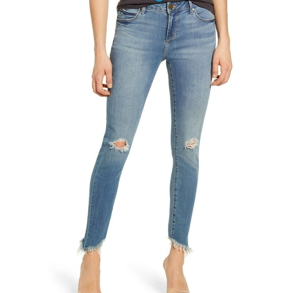 Articles of Society Womens Suzy Step Hem Skinny Fit Jeans, Blue, 26