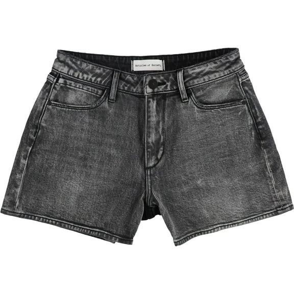 Articles of Society Womens Ziggy High Rise Casual Denim Shorts, Black, 26